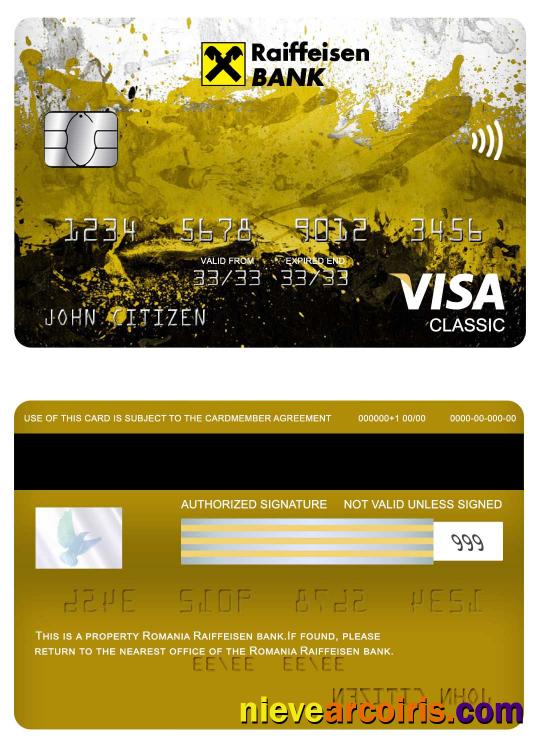 Romania Raiffeisen bank visa classic card